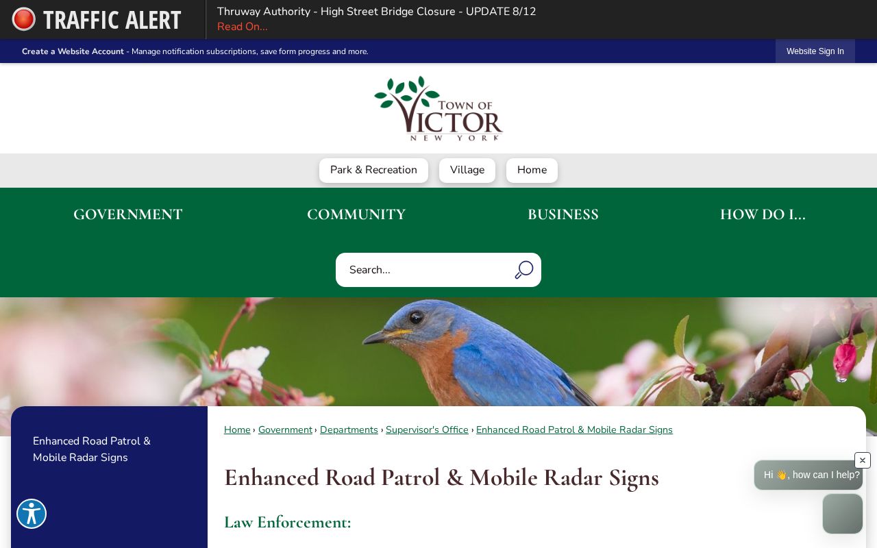 Victor arrest-record agency routing through enhanced road patrol